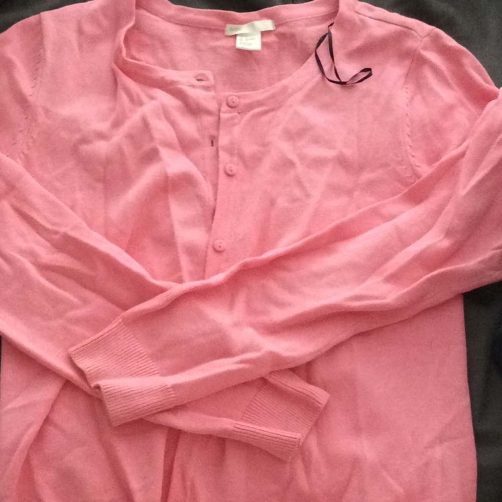 Pink button down cardigan